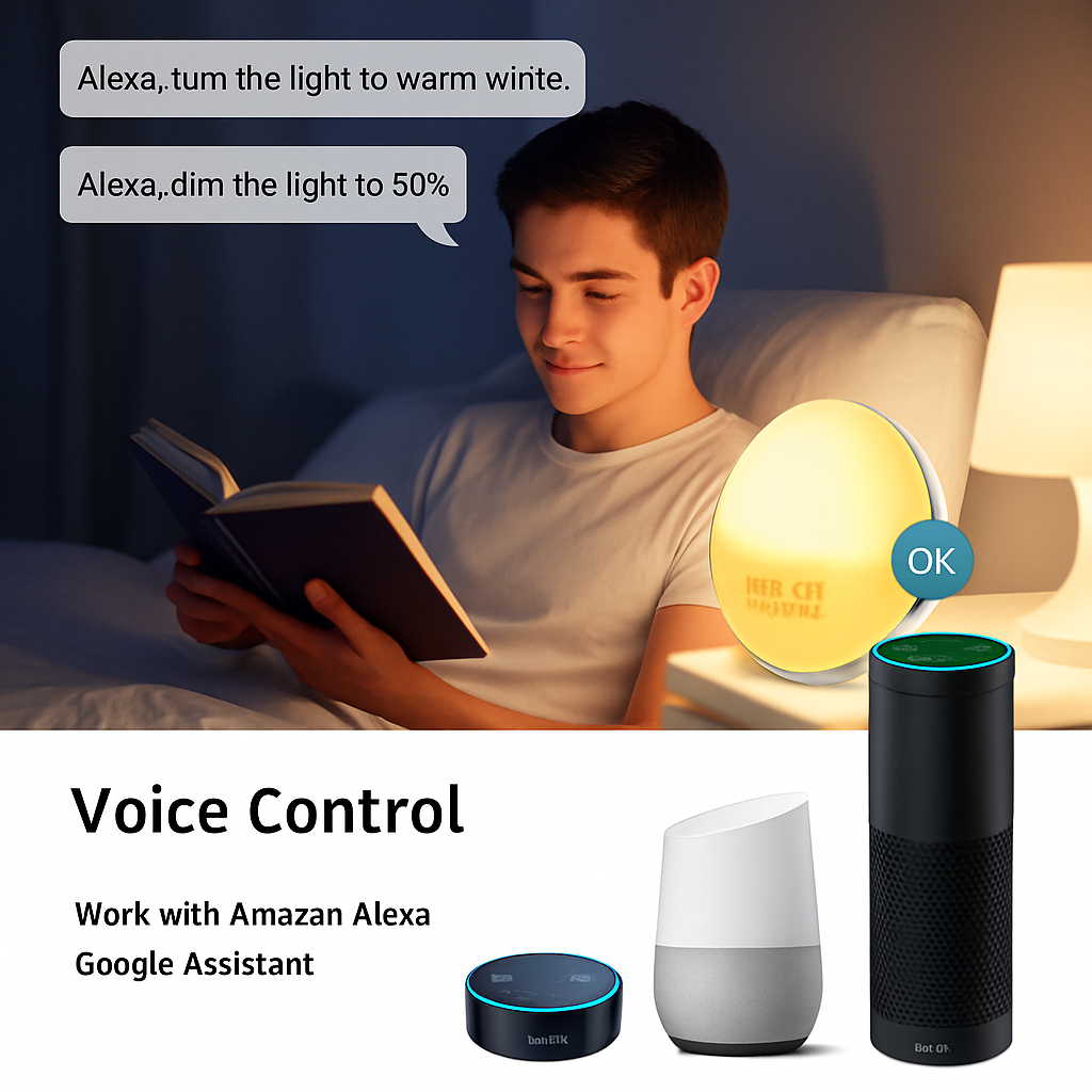 DreamAura™ Nature Sound Sleep Clock + Sunrise Light Alarm