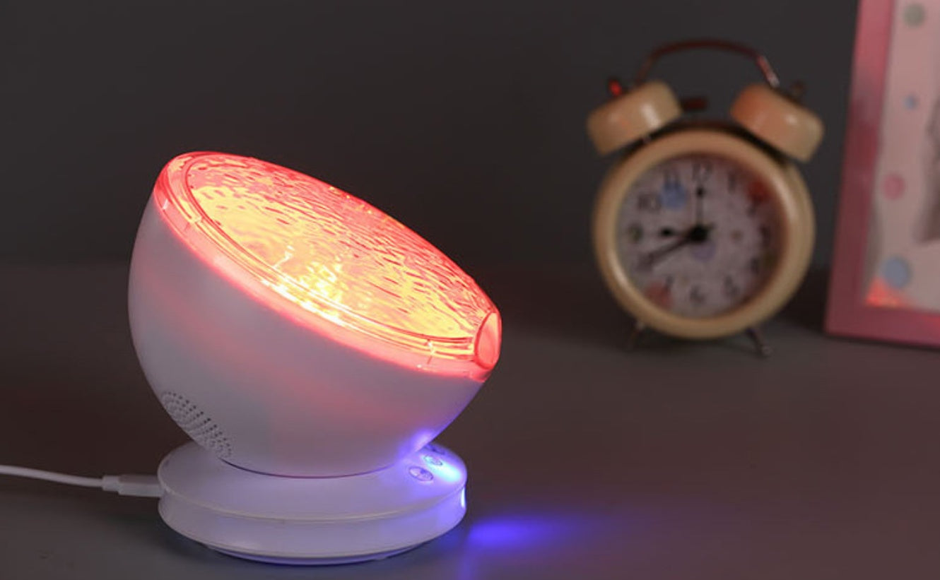 OceanWave LED Night Light & Ambient Projector + Built-In Music