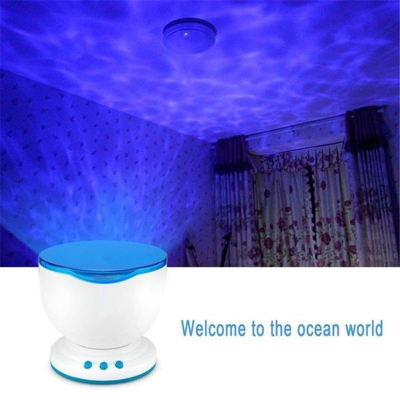 OceanWave LED Night Light & Ambient Projector + Built-In Music