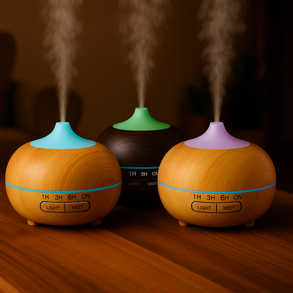 Mistyrious Natural Oak Essential Oil Humidifier – Ultrasonic Aromatherapy & Easy Operation