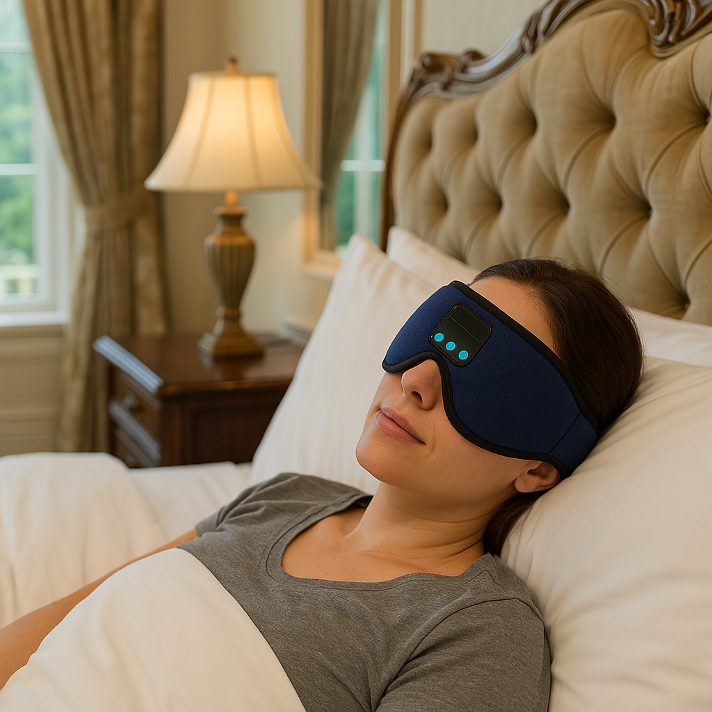 Wireless Music Blackout Sleep Mask with Bluetooth & Call Control