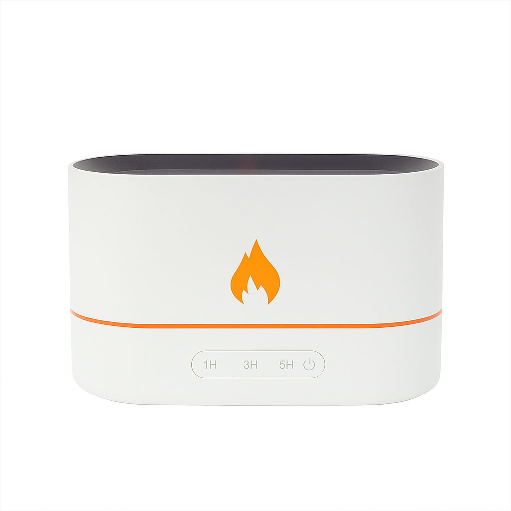 FlameAura Essential Oil Diffuser with Realistic Flame Effect + Timer