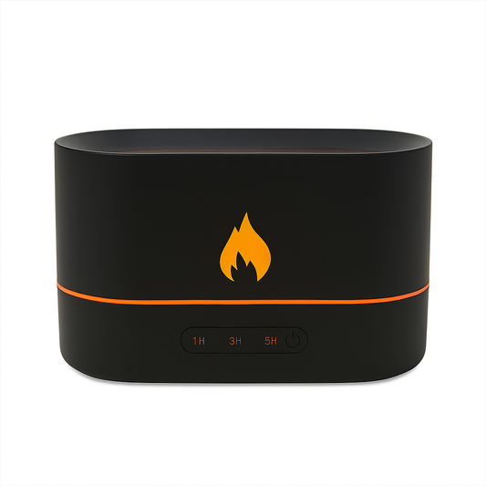 FlameAura Essential Oil Diffuser with Realistic Flame Effect + Timer