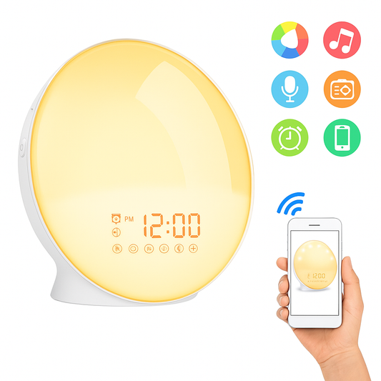DreamAura™ Nature Sound Sleep Clock + Sunrise Light Alarm